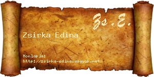Zsirka Edina névjegykártya